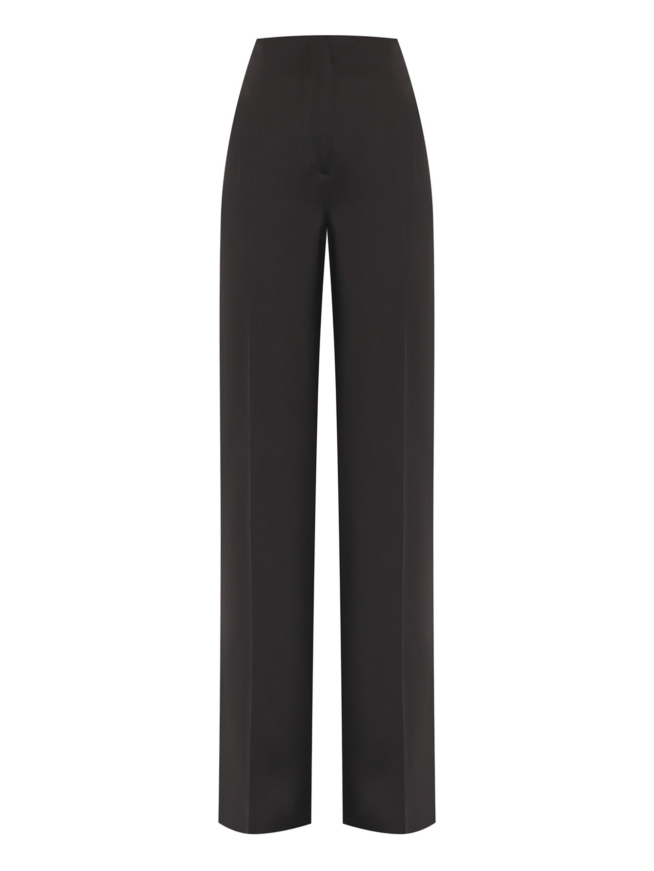 Атласные широкие брюки на высокой посадке Alberta Ferretti черные (701071)купить по цене 76 750 руб. в интернет-магазине ГУМ